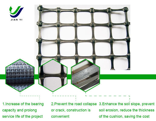 Protezione dei pendii Biassiale Geogrid di plastica per grandi aeroporti e parcheggi