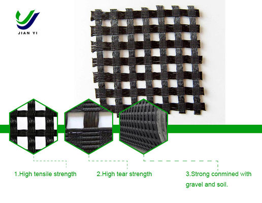 Alta resistenza alla rottura Biassiale Geogrid di plastica Protezione stradale migliorata