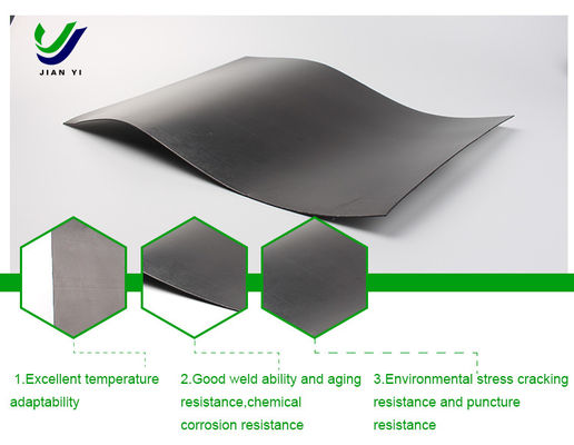 Geomembrana liscia in HDPE con eccellente resistenza chimica per l'anti-siccaggio nelle discariche e nell'allevamento agricolo