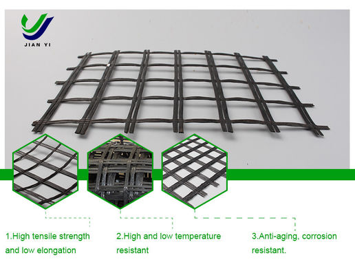 Geogridi in fibra di vetro resistenti all'invecchiamento 12 ~ 50 mm × mm per piste aeroportuali