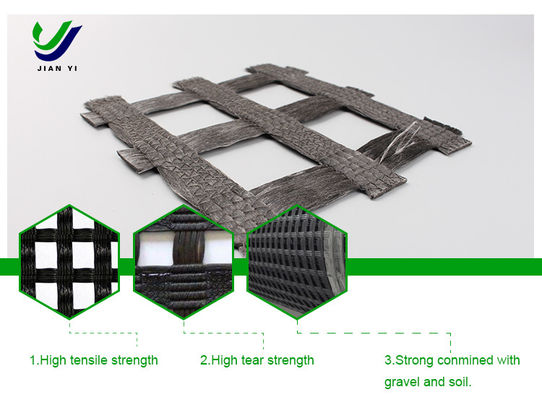 Geogrid di poliestere a maglia con modulo anti-invecchiamento ad alta resistenza