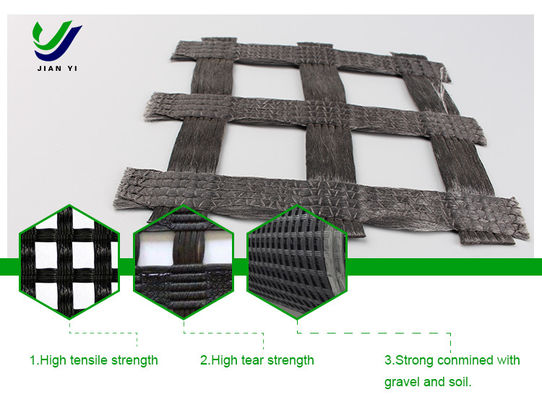 Geogrid di poliestere a maglia di alta resistenza per strade e ferrovie armate