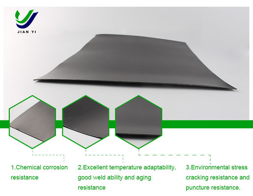 Progetto Ambiente Geomembrana liscia HDPE resistente agli acidi e agli alcali 700% allungamento alla rottura 0,3 mm 3,0 mm spessore