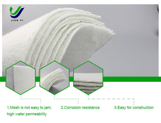100-800 g/m2 Geotextile in fibre staminali con elevata permeabilità all'acqua Filtrazione del drenaggio Migliorare la qualità del progetto e ridurre i costi di costruzione