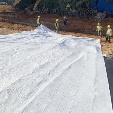 Geotessile in fibre di base di peso leggero bianco con eccellente funzione di filtraggio