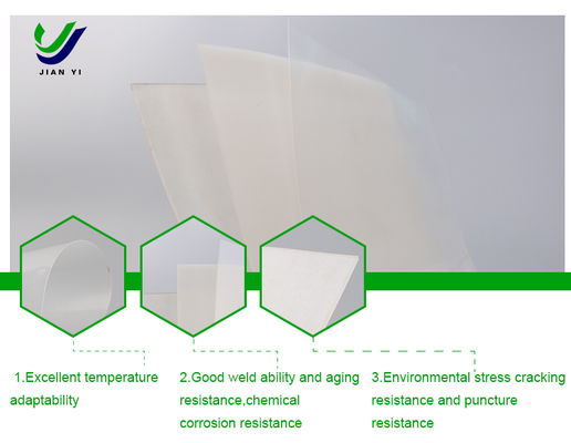 Geomembrana in HDPE colore bianco riflette la luce solare per l'isolamento termico nelle centrali fotovoltaiche e nelle piscine all'aperto