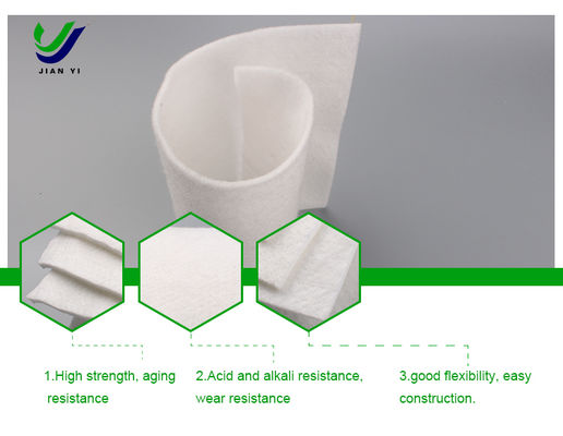 Fabbricazione a base di fibre di poliestere non tessute a iniezione a tenore di 100% in bianco e verde