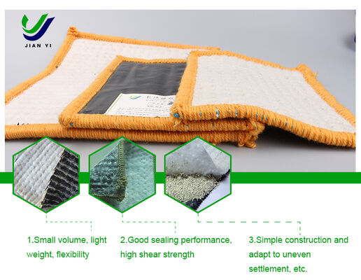 GCL di bentonite di sodio facile da costruire con resistenza flessibile alle infiltrazioni per terreni complessi in larghezza 4-6 m