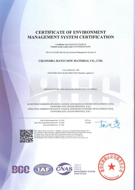 Porcellana Changsha Jian-Yi New Material Co., Ltd. Certificazioni