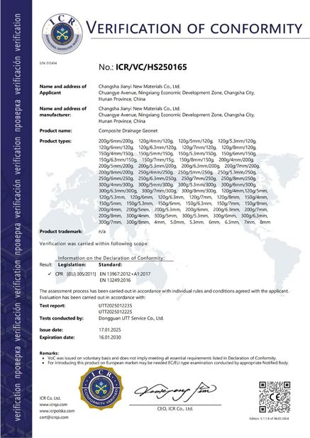 Porcellana Changsha Jian-Yi New Material Co., Ltd. Certificazioni